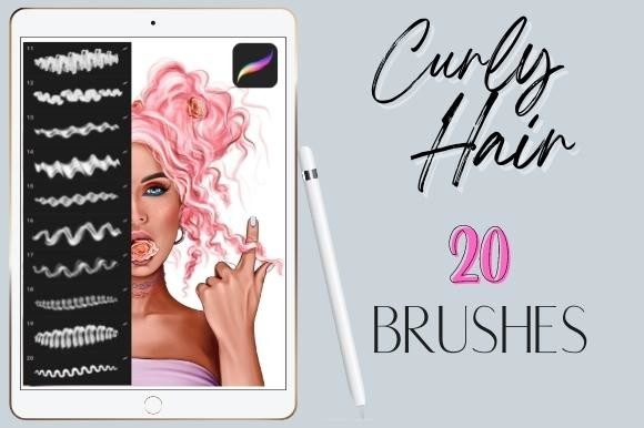 Download Procreate Curly Wavy Hair Brushes Set - Brush Collection