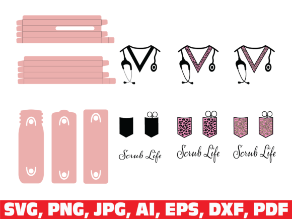 Download Scrub Life Glitter Pen Wraps - Premium Resources
