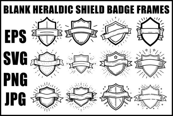 Download Black Heraldic Shield Sword SVG - Black Collection