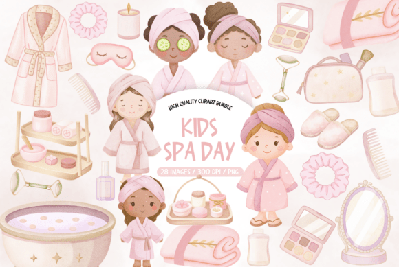 Download Sleepover Spa Day Illustrations - Illustrations Collection