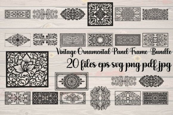 Download Vintage Ornamental Panel Frame Bundle - Vintage Collection