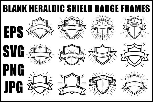 Download Black Heraldic Shield Sword SVG - Black Collection