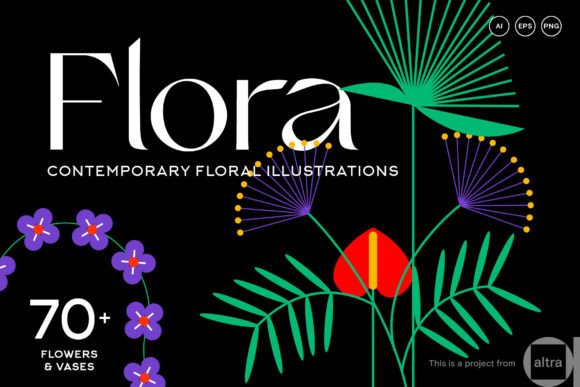 Download Flora - Flower Vector Illustrations - Illustrations Collection