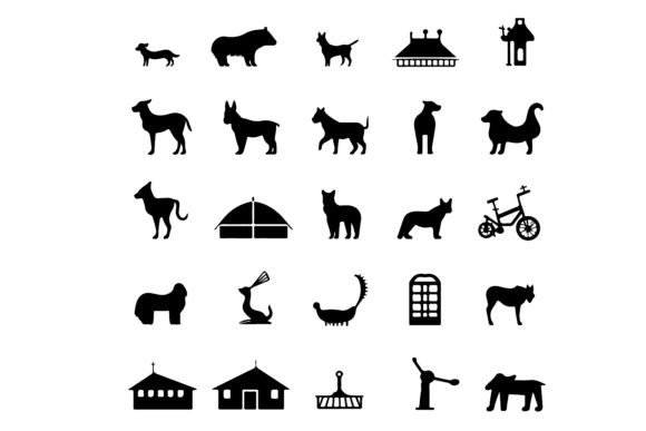Download Black Silhouette Veterinary Symbol Set - Black Collection
