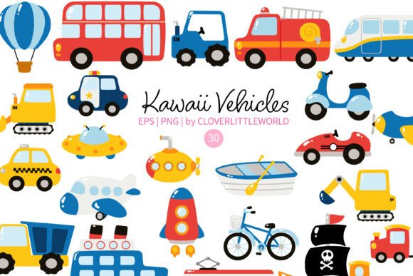 Download Cute Whimsical Vehicle Hand Drawn - Vehicle Collection