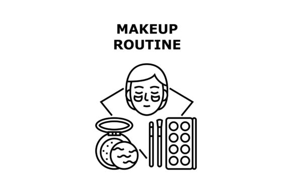 Download Makeup Routine Vector Concept Black - Black Collection