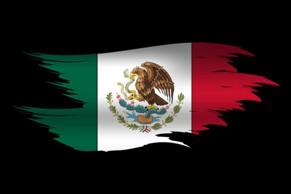 Download Abstract Brush Art Mexico Flag Design Ve - Brush Collection