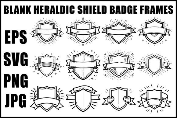Download Black Heraldic Shield Sword SVG - Black Collection