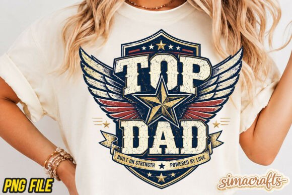 Download Top Dad PNG, Vintage Father's Day Emblem - Vintage Collection