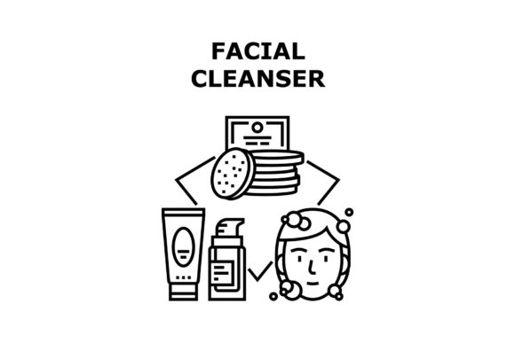 Download Facial Cleanser Vector Concept Black - Black Collection