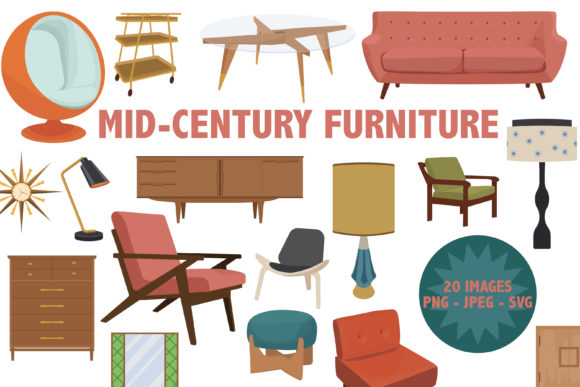Download Mid-Century Furniture Illustrations - Illustrations Collection