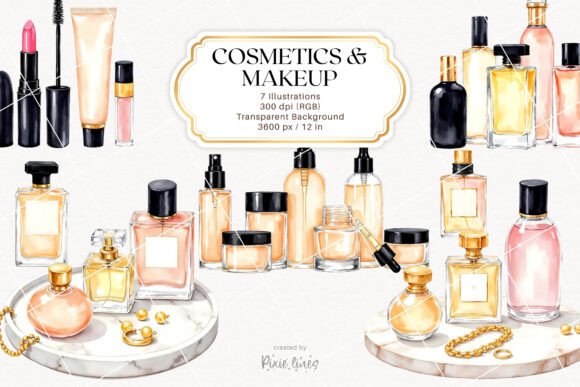 Download Cosmetics and Makeup Illustrations - Illustrations Collection